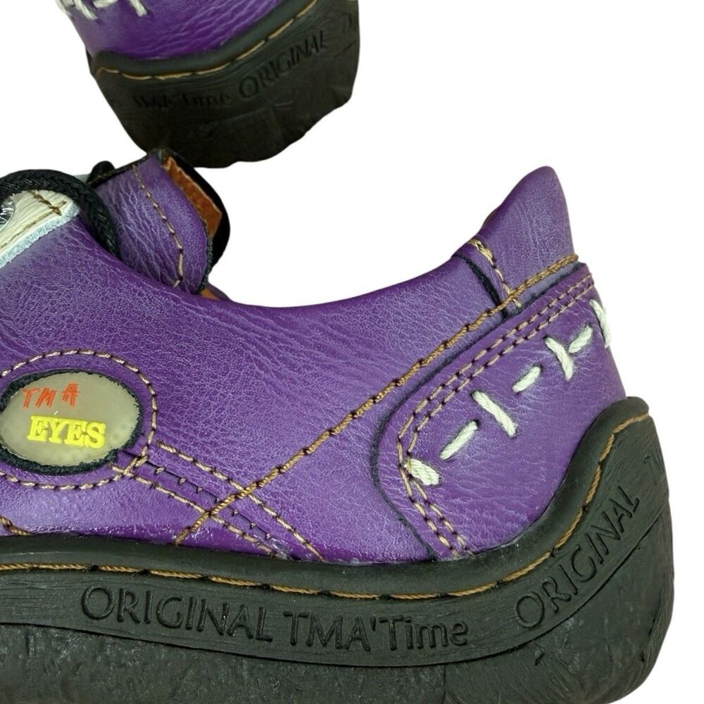 TMA Shoes Women's 7 Stumble Stuff Groovy Glides Washed Leather Purple - Picture 5 of 7